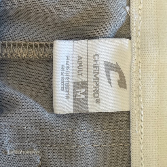 Mens‎ Champro Knee Lenght Baseball Sports Pants Gray Elastic Waist Band SZ M - Picture 4 of 5